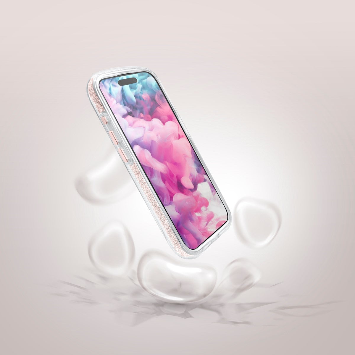 iPhone 16ケース Aero Sparkle クリア/ピンク