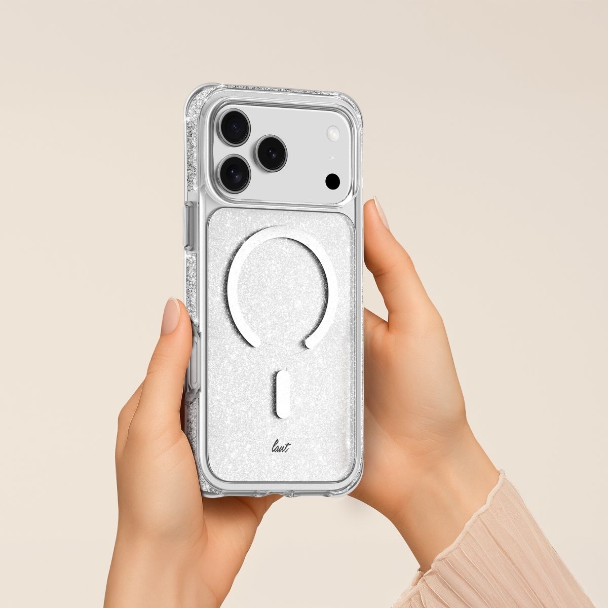 iPhone 17 Proケース AERO SPARKLE クリスタルシルバー