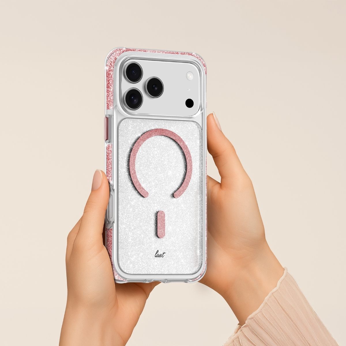 iPhone 17 Proケース AERO SPARKLE クリスタルピンク