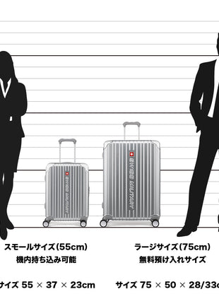 スーツケース 大型 LLサイズ 一週間以上 75cm CYGNUS(シグナス) メタリックシルバー