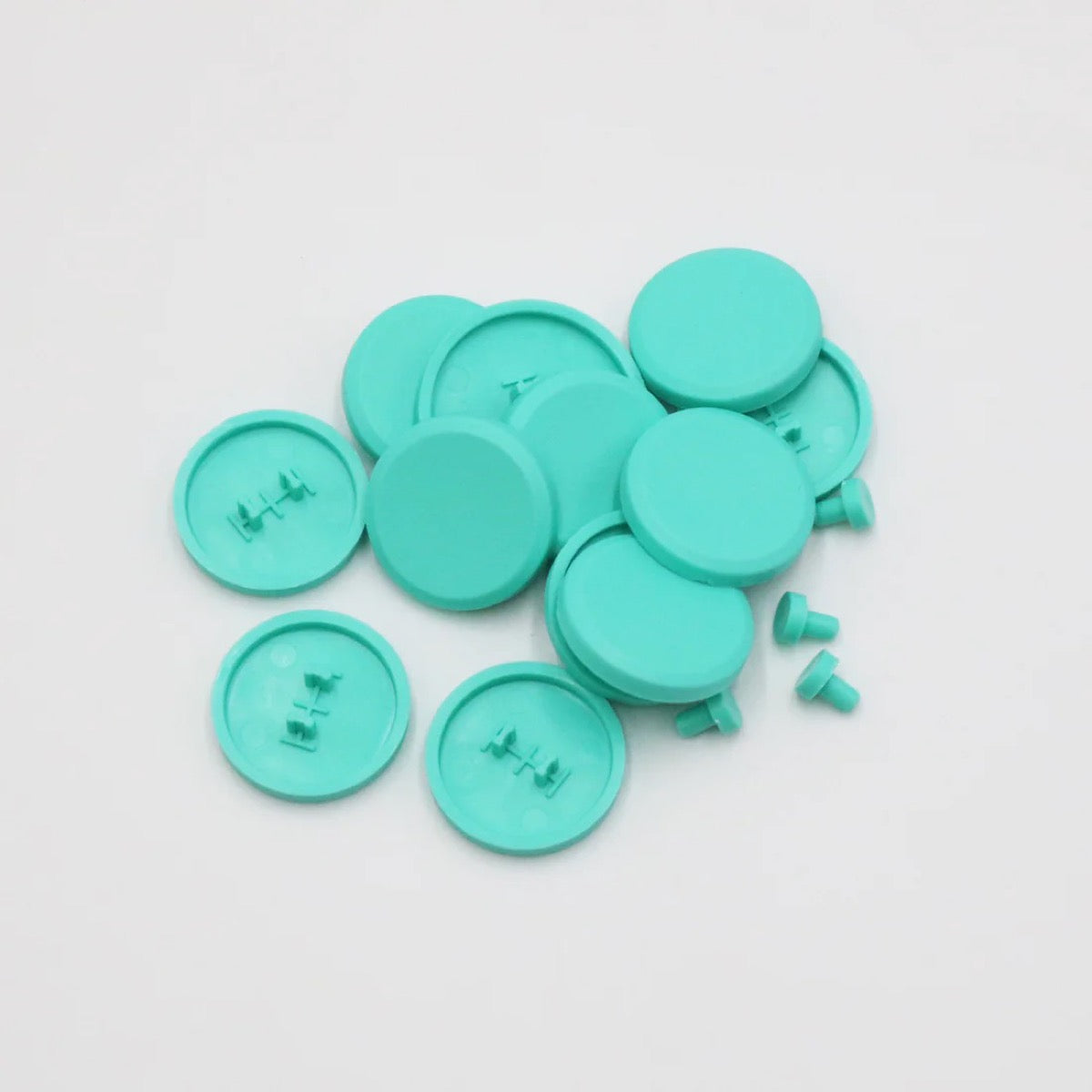 アーケードコントローラー SnackBox MICRO用パーツ 凹型キーキャップセット アクア