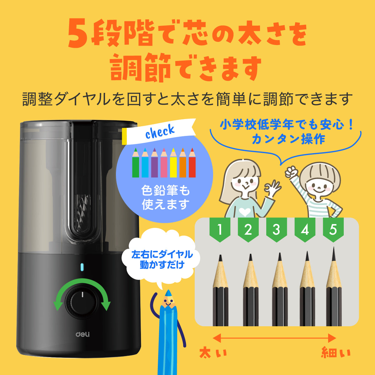 全自動鉛筆削り ホワイト DLI-SESVA8WH