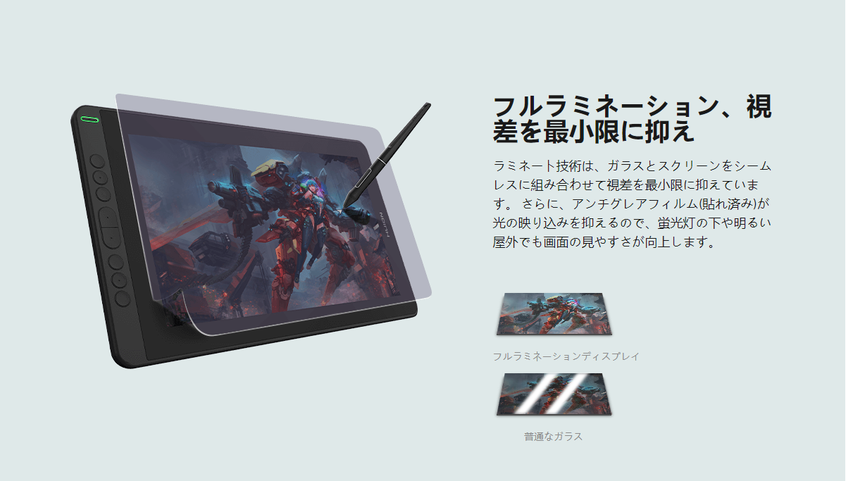 液タブ 液晶タブレット 絵描き イラスト 高性能 薄型 Win MacOS対応 Android USB-C Adobe HUION Kamvas 13+K20 GS1331-K