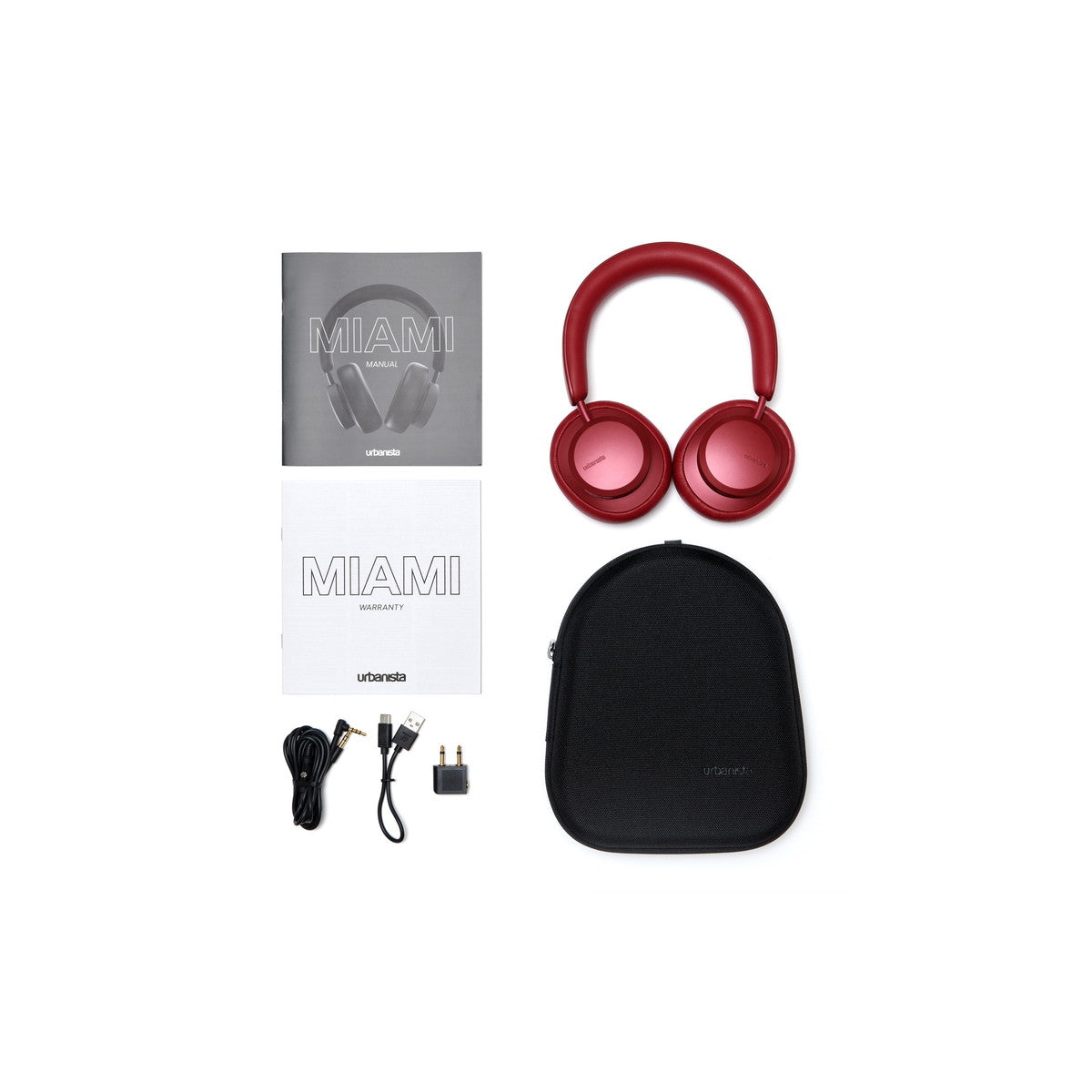ワイヤレスヘッドホン MIAMI〔マイアミ〕 Noise Cancelling Bluetooth レッド