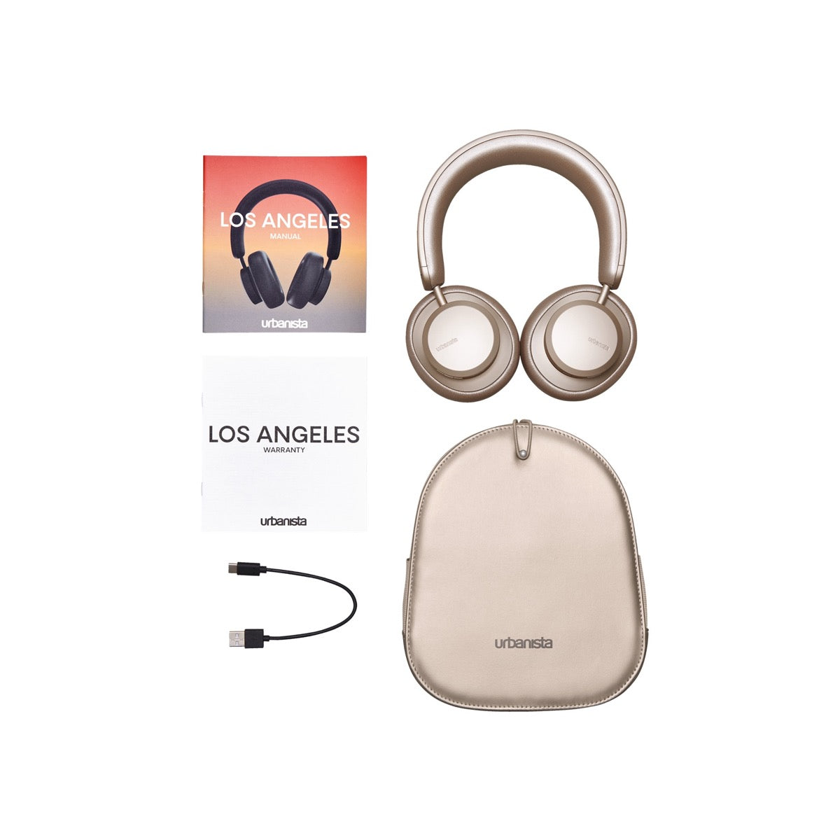 ワイヤレスヘッドフォン LOS ANGELES〔ロサンゼルス〕 Exager Solar Panel Noise Cancelling サンドゴールド