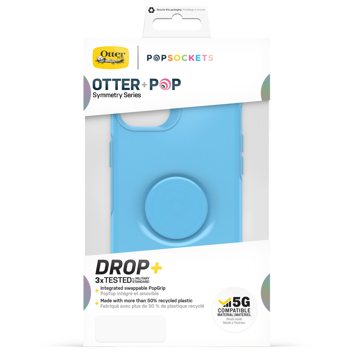 iPhone14Plusケース OTTER + POP SYMMETRY シアン