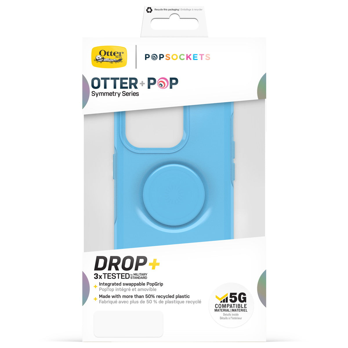 iPhone14Proケース OTTER + POP SYMMETRY シアン