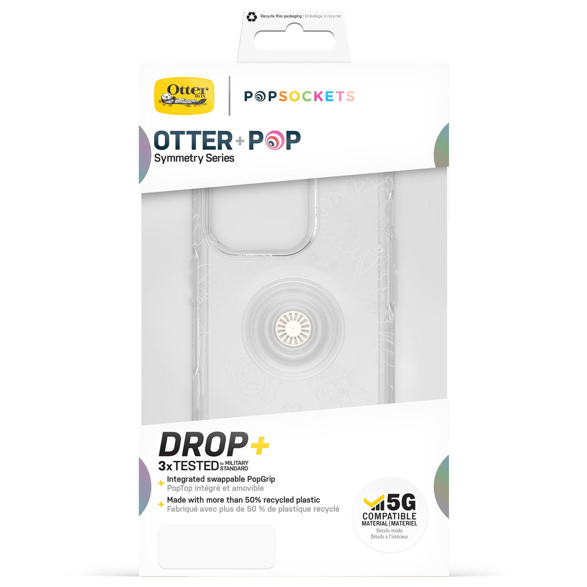 iPhone14Proケース OTTER + POP SYMMETRY CLEAR フラワー