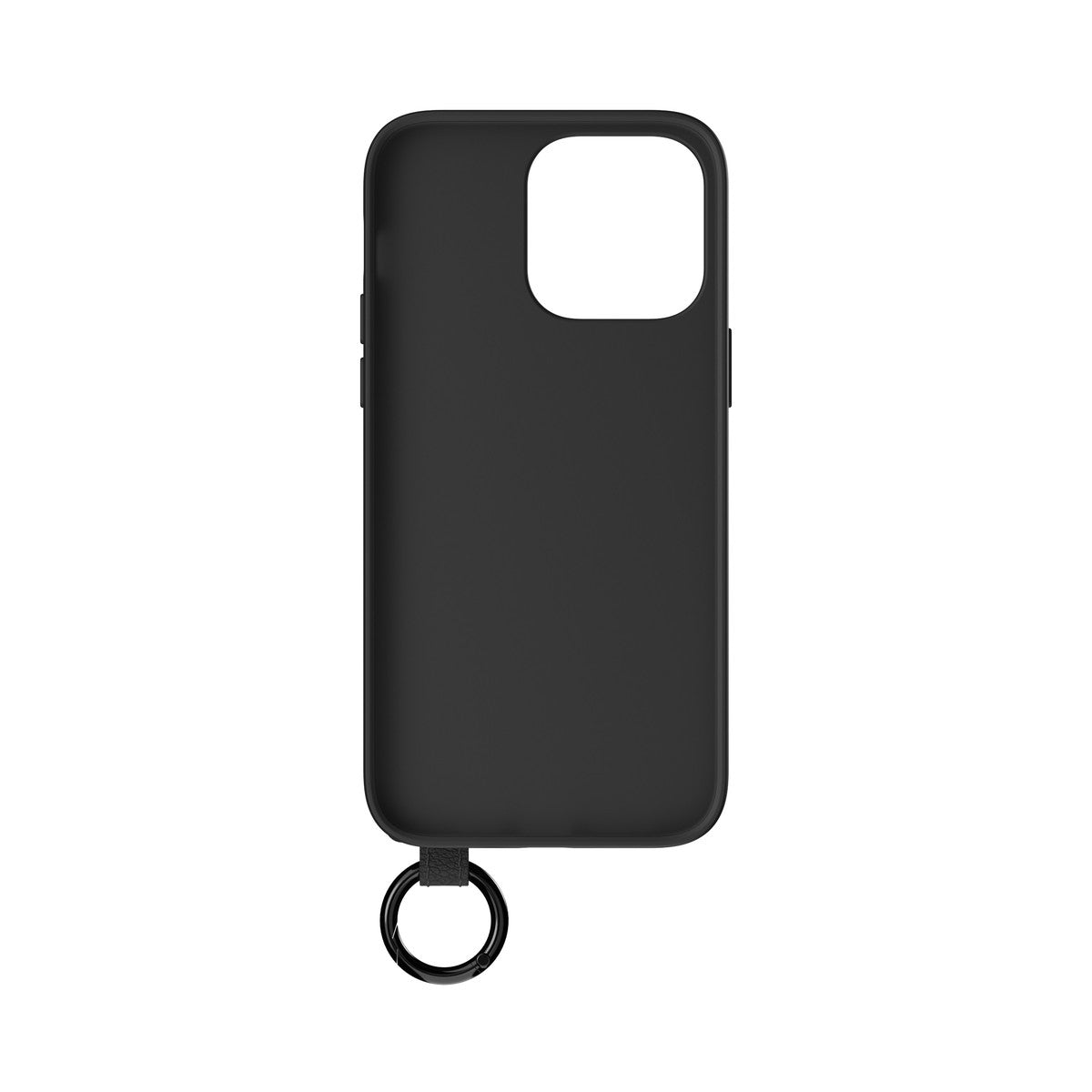 iPhone14ProMaxケース Leather Handstrap Case ブラック/ホワイト