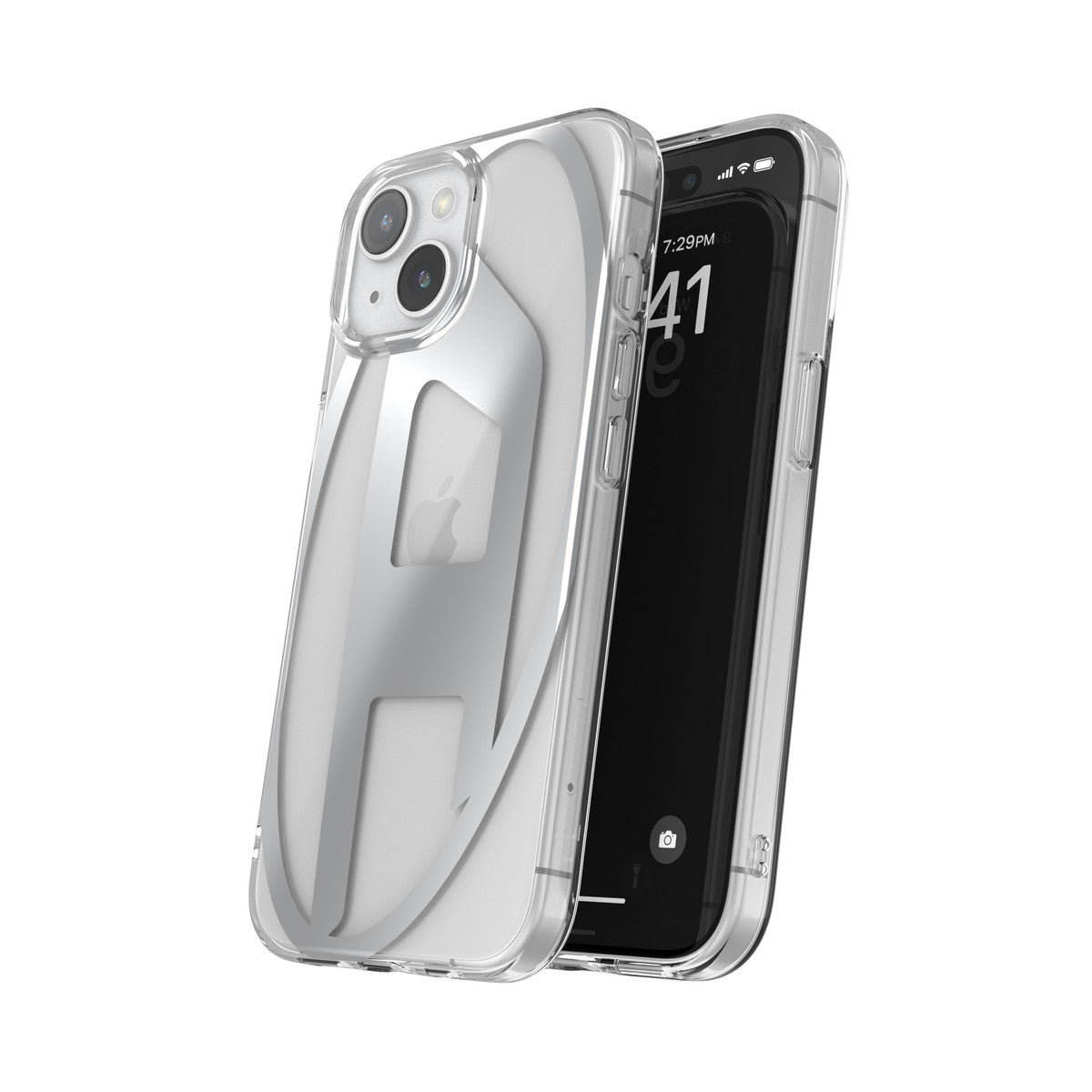 iPhone15ケース Clear D クリア/シルバー