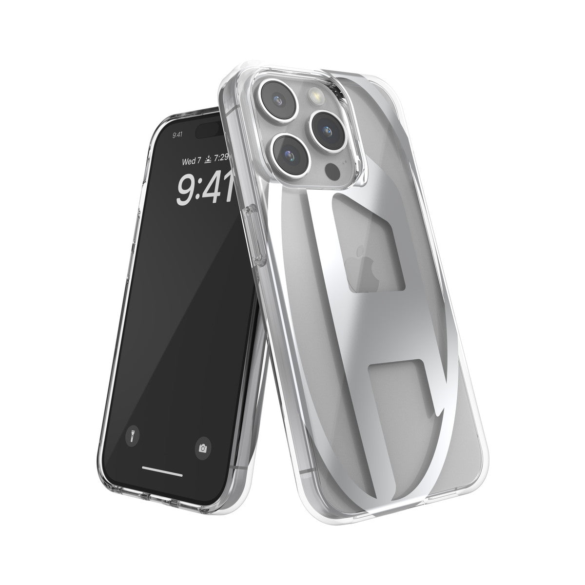 iPhone15Proケース Clear D クリア/シルバー