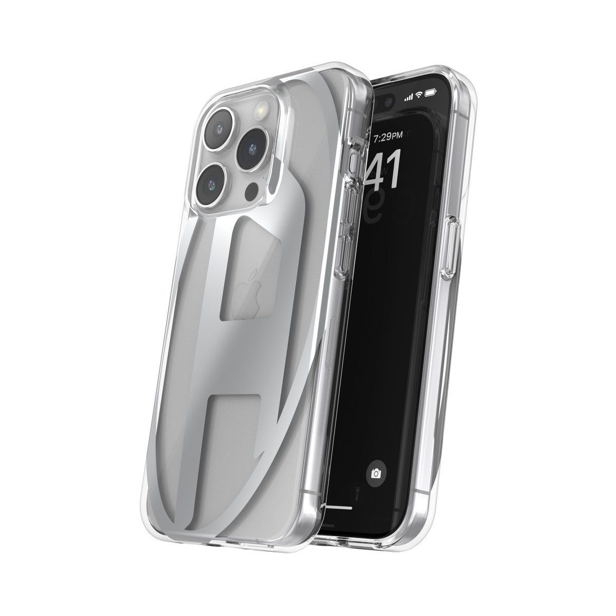 iPhone15Proケース Clear D クリア/シルバー