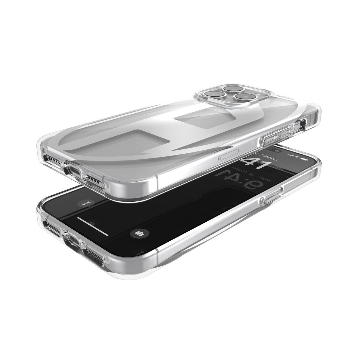 iPhone15ProMaxケース Clear D クリア/シルバー