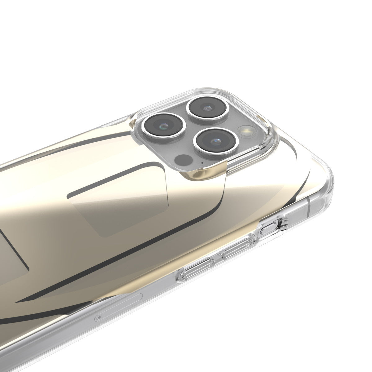 iPhone15Proケース Oval D Clear ゴールド
