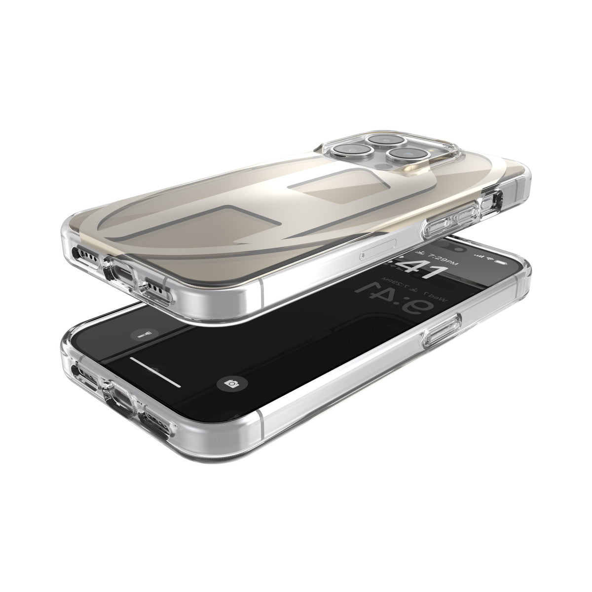 iPhone15Proケース Oval D Clear ゴールド