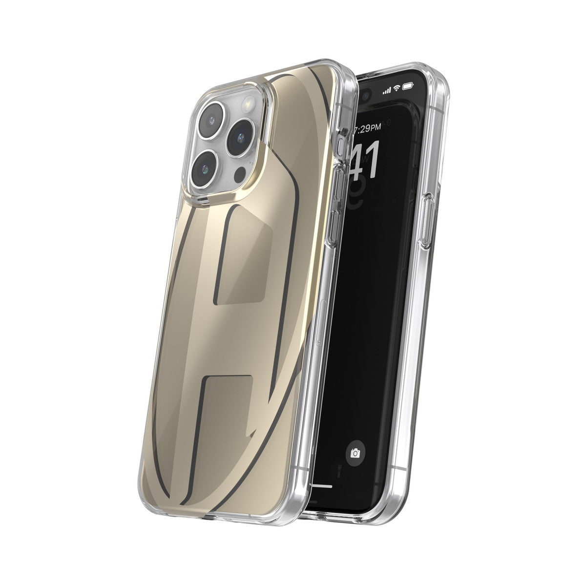 iPhone15ProMaxケース Oval D Clear ゴールド