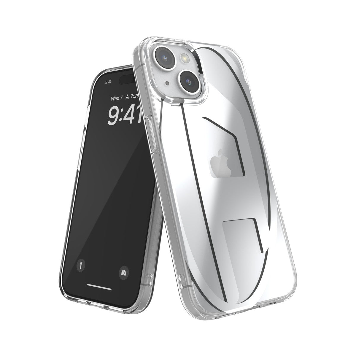 iPhone15ケース Oval D Clear シルバーメタリック