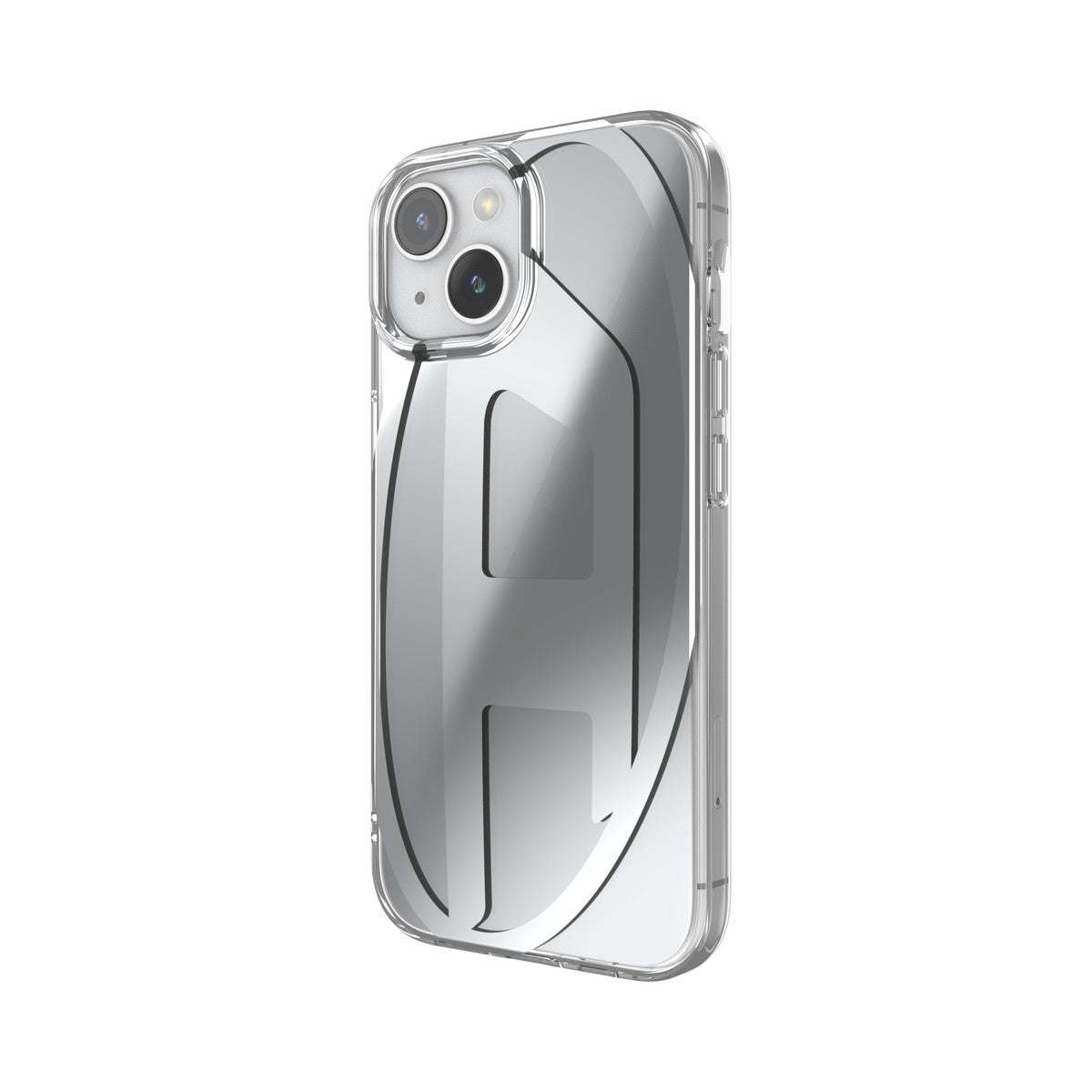 iPhone15ケース Oval D Clear シルバーメタリック