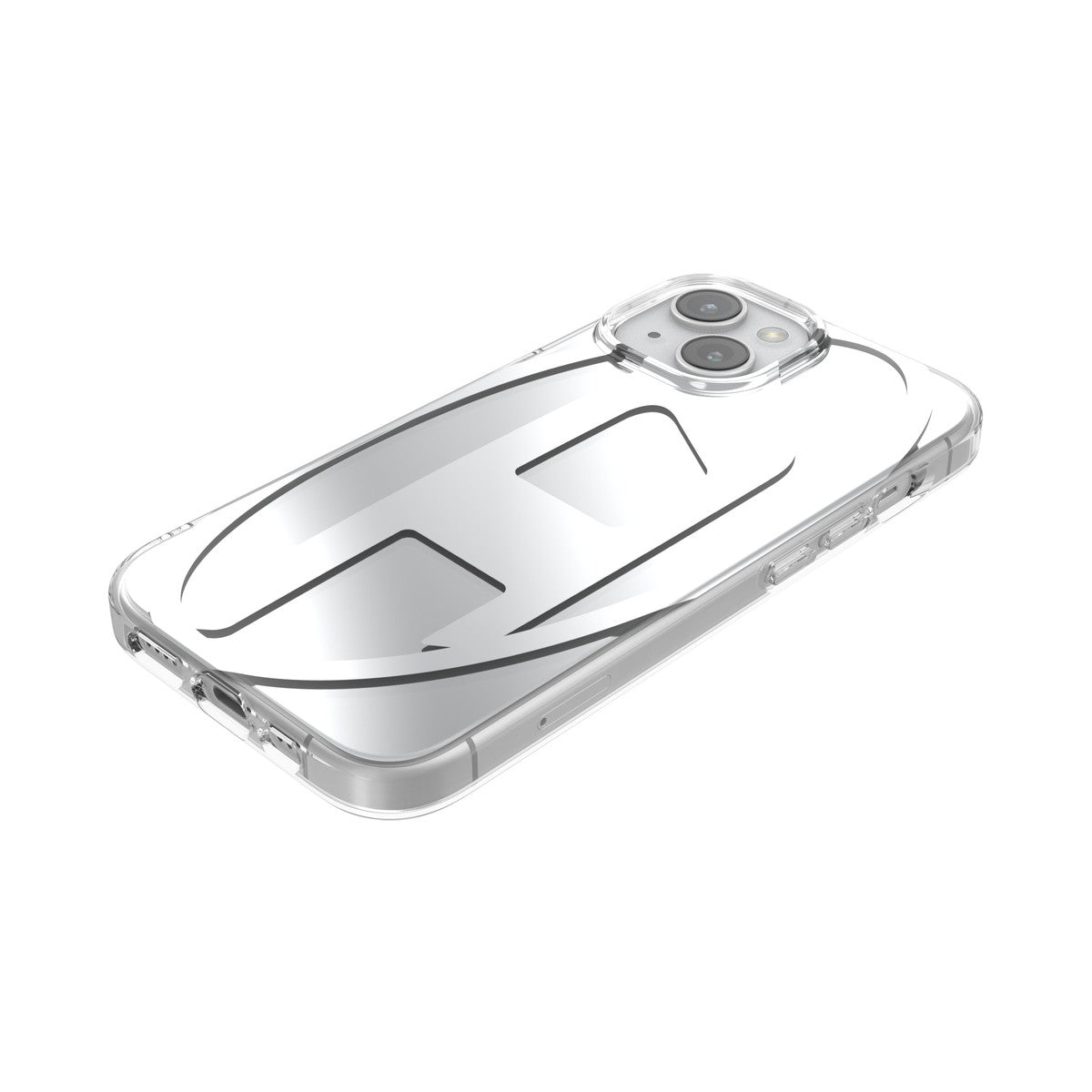 iPhone15ケース Oval D Clear シルバーメタリック