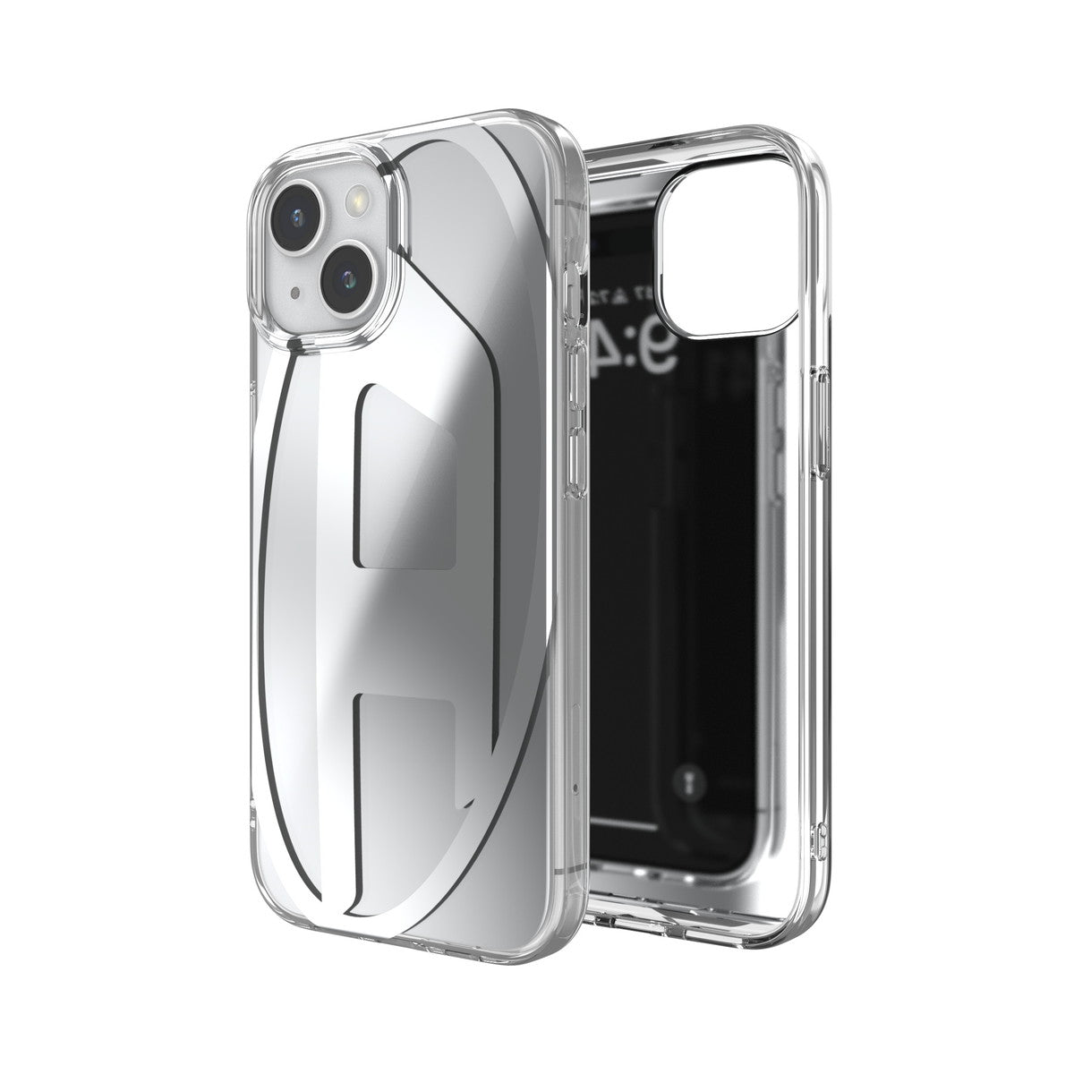 iPhone15ケース Oval D Clear シルバーメタリック
