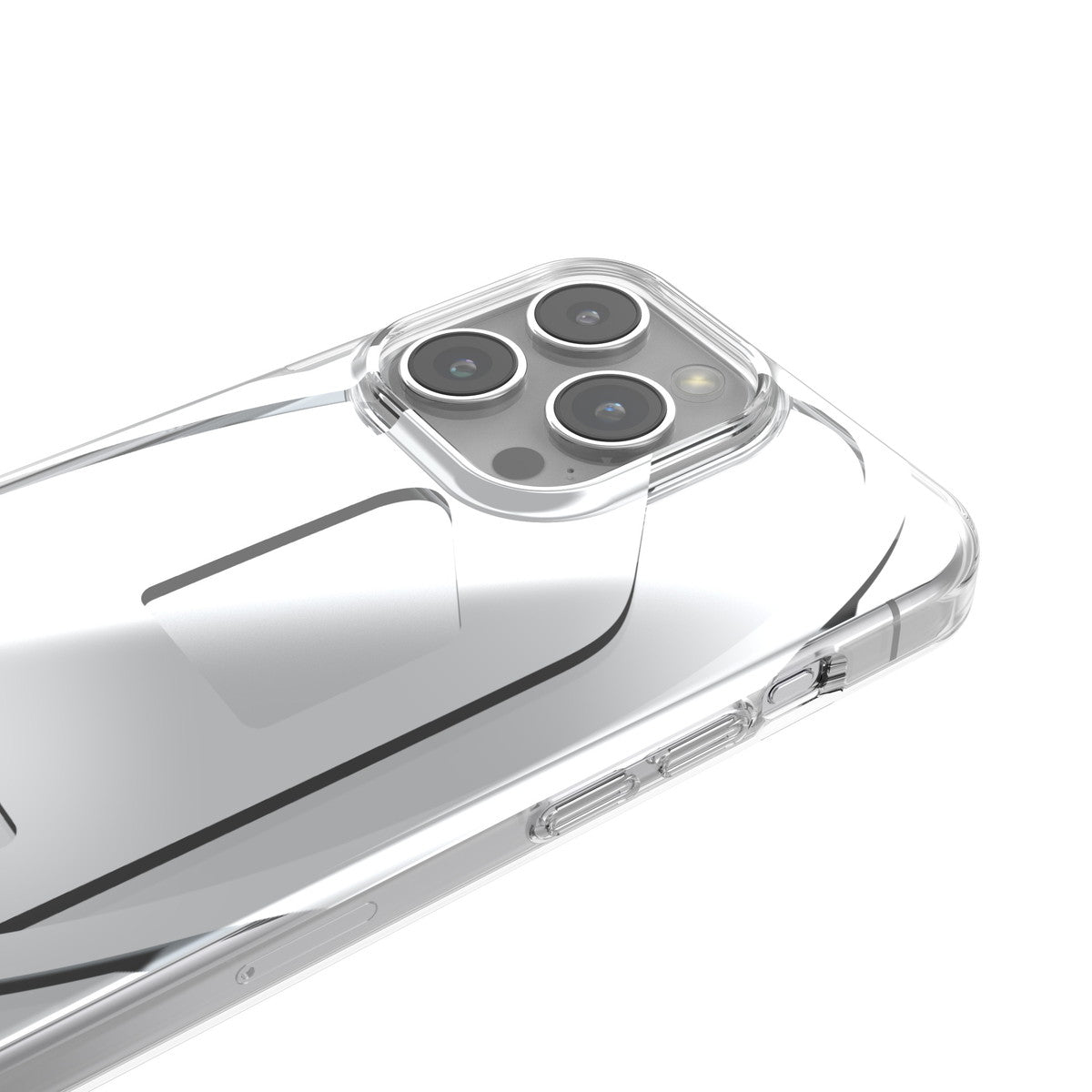 iPhone15ProMaxケース Oval D Clear シルバーメタリック