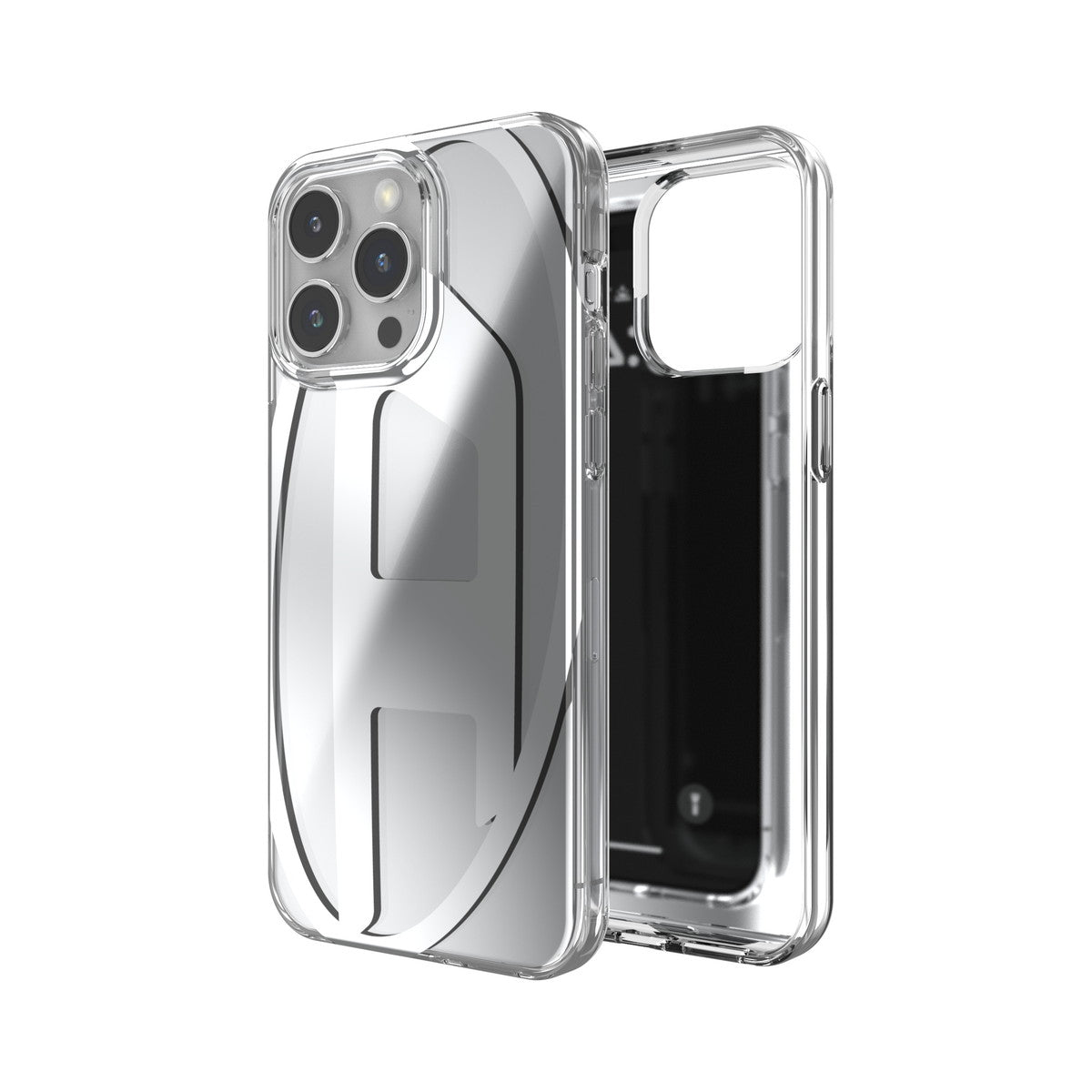 iPhone15ProMaxケース Oval D Clear シルバーメタリック