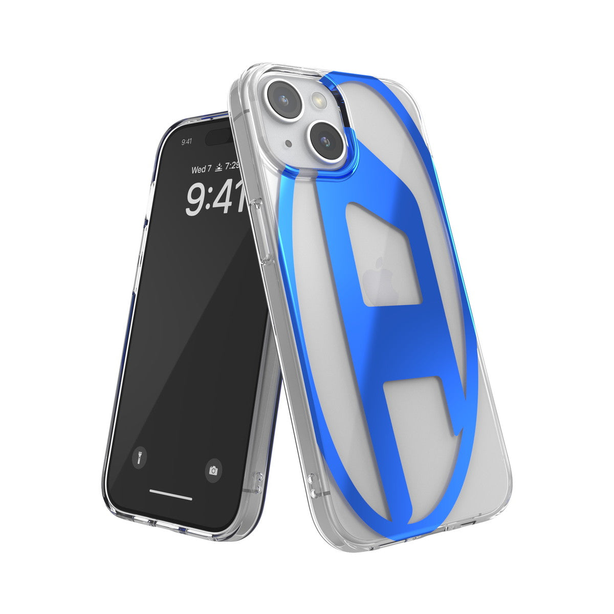 iPhone15ケース Oval D Clear ブルーメタリック