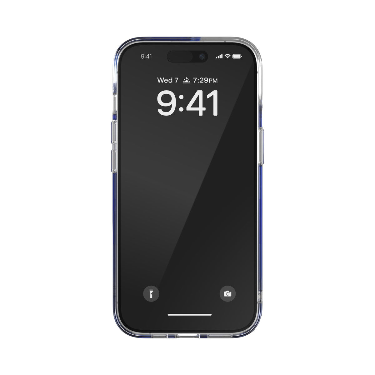 iPhone15ケース Oval D Clear ブルーメタリック