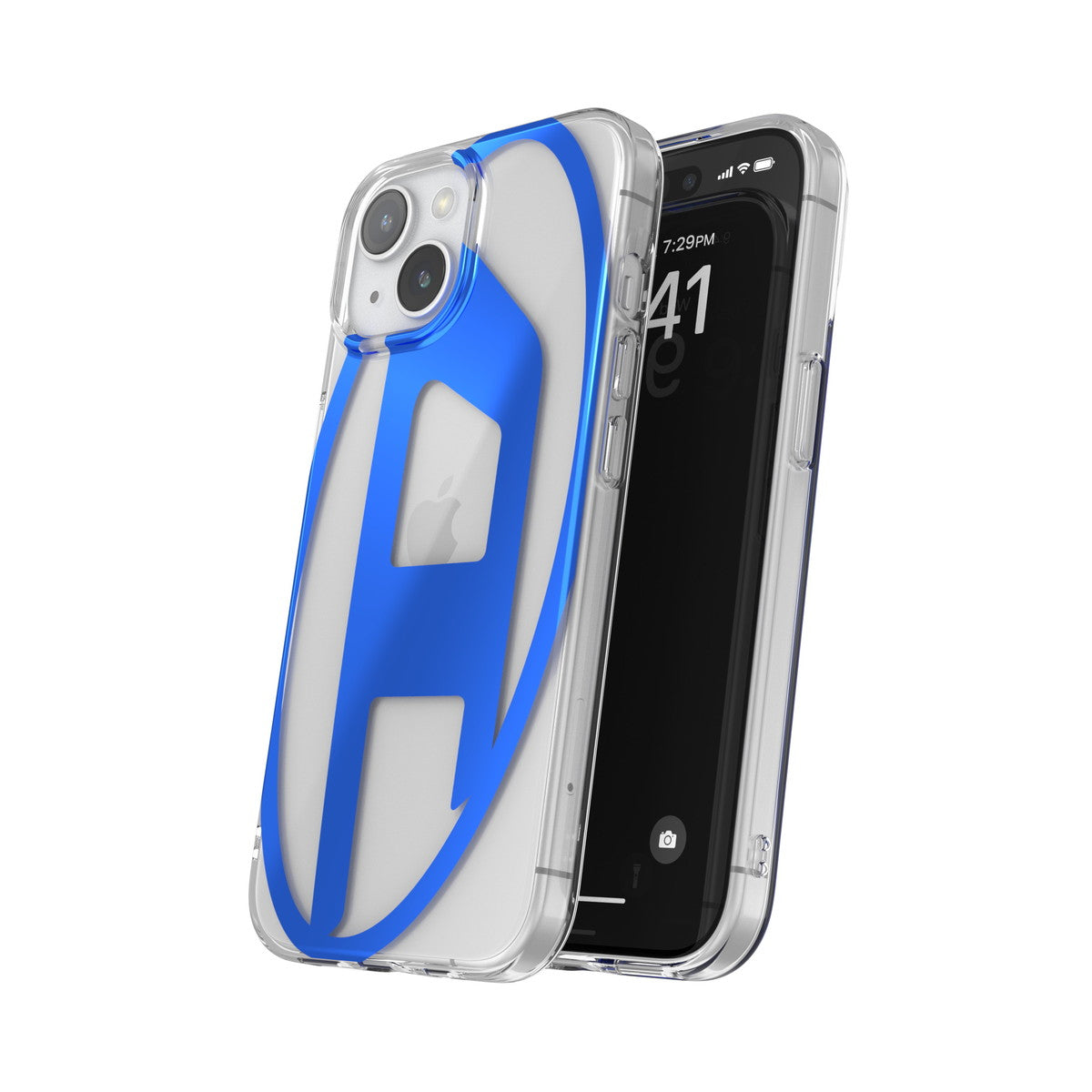 iPhone15ケース Oval D Clear ブルーメタリック