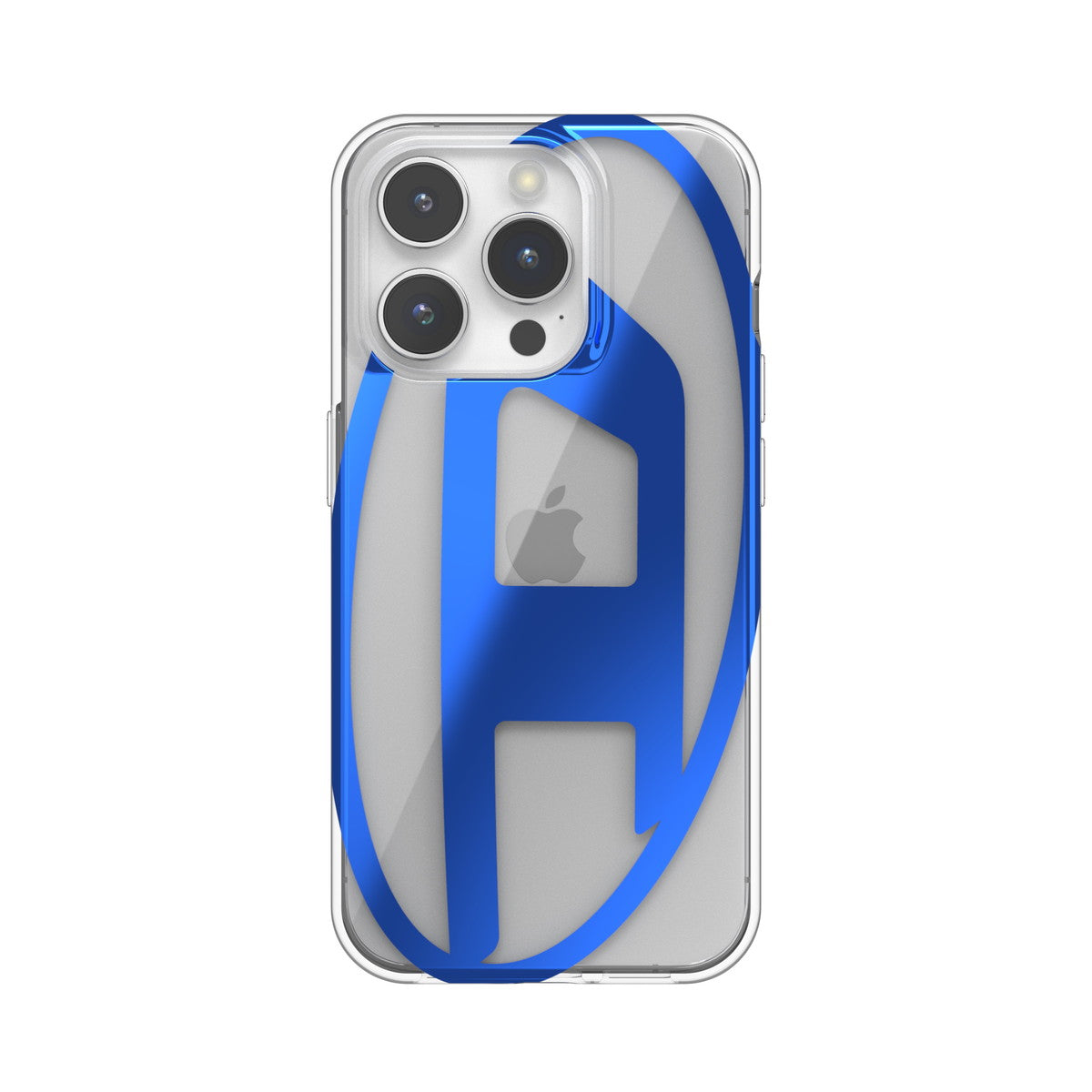 iPhone15Proケース Oval D Clear ブルーメタリック