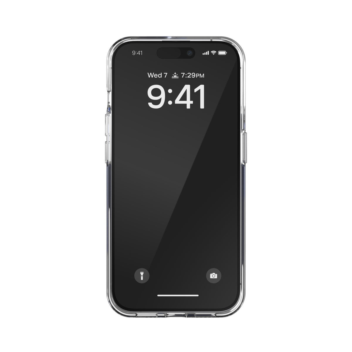 iPhone15Proケース Oval D Clear ブルーメタリック