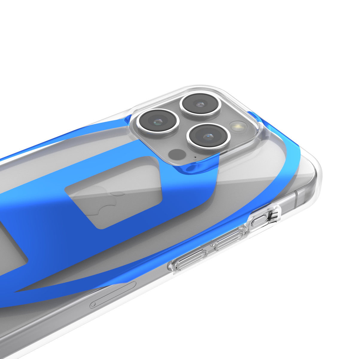 iPhone15Proケース Oval D Clear ブルーメタリック