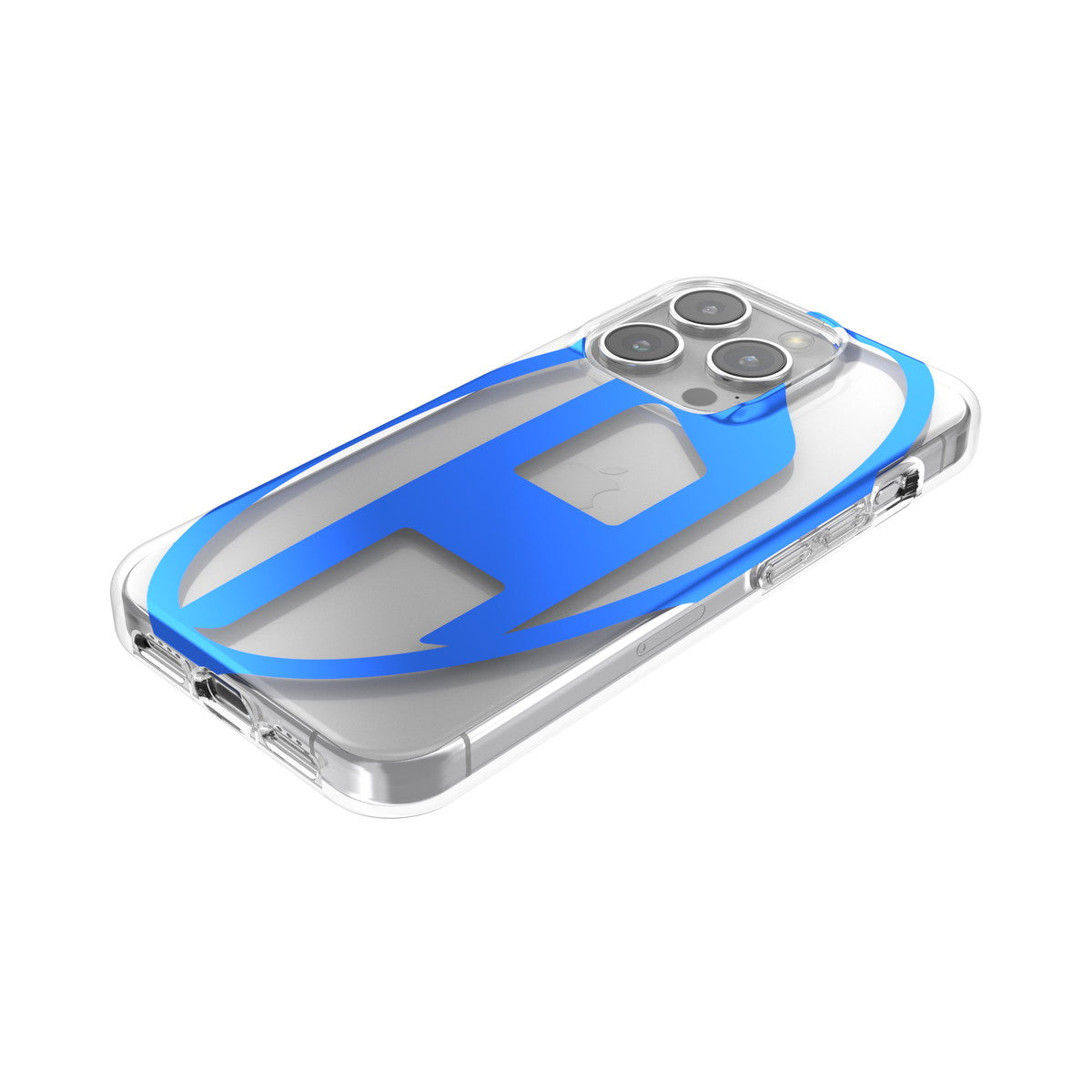 iPhone15Proケース Oval D Clear ブルーメタリック