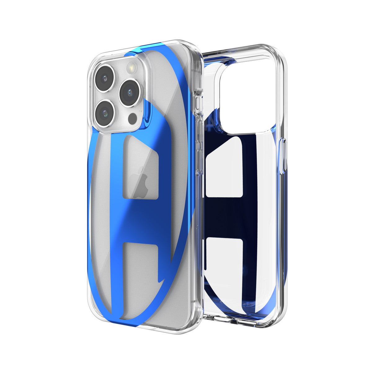 iPhone15Proケース Oval D Clear ブルーメタリック