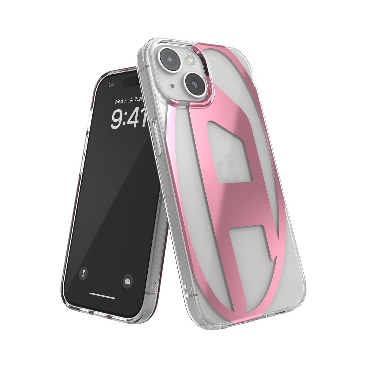 iPhone15ケース Oval D Clear ピンクメタリック