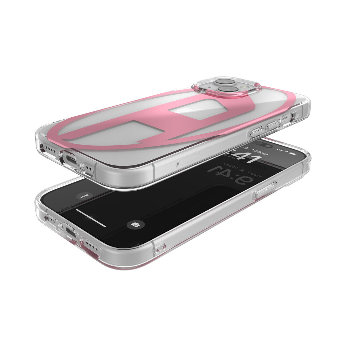 iPhone15ケース Oval D Clear ピンクメタリック
