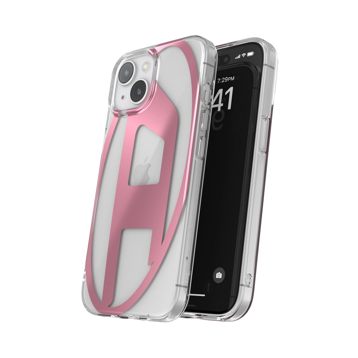 iPhone15ケース Oval D Clear ピンクメタリック