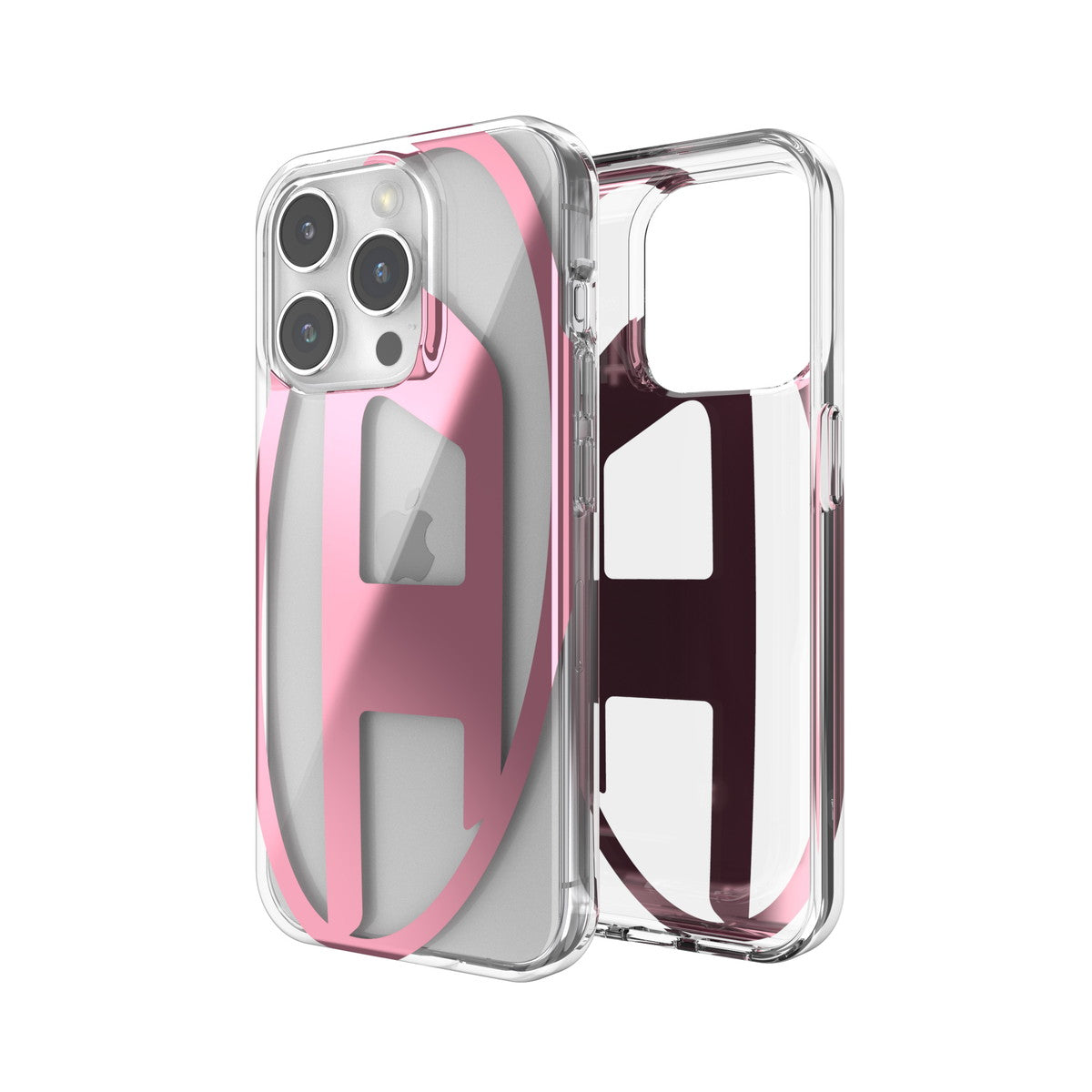 iPhone15Proケース Oval D Clear ピンクメタリック