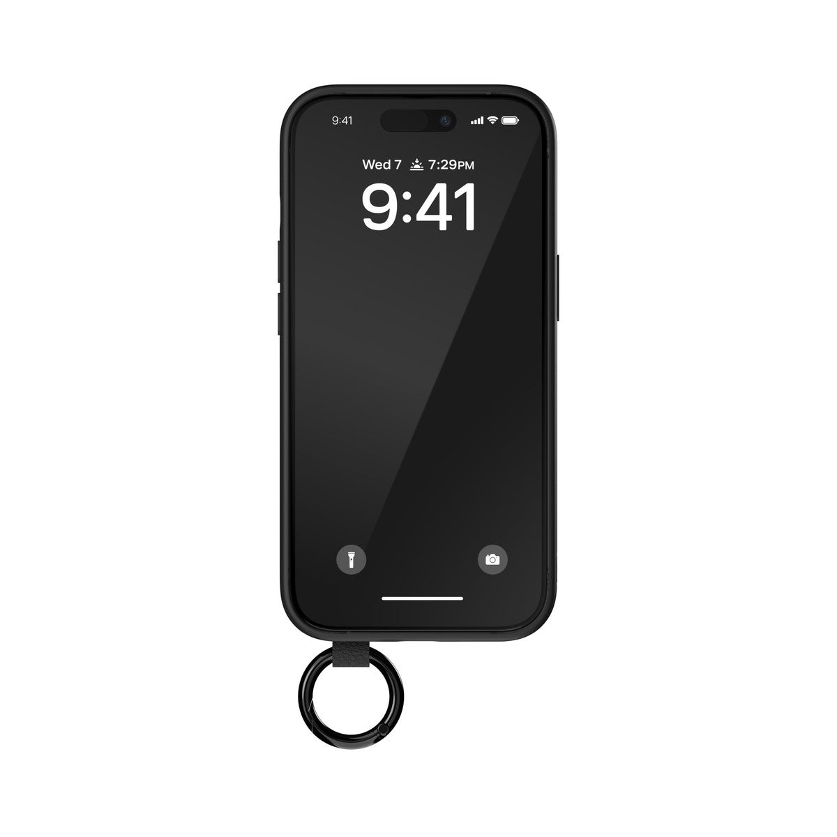 iPhone15ケース ハンドストラップ ブラック