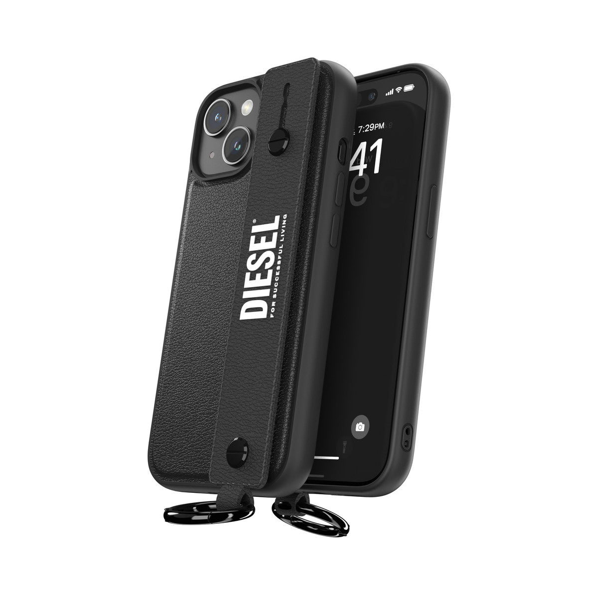 iPhone15ケース ハンドストラップ ブラック