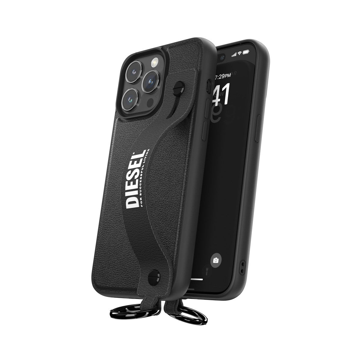 iPhone15ProMaxケース ハンドストラップ ブラック