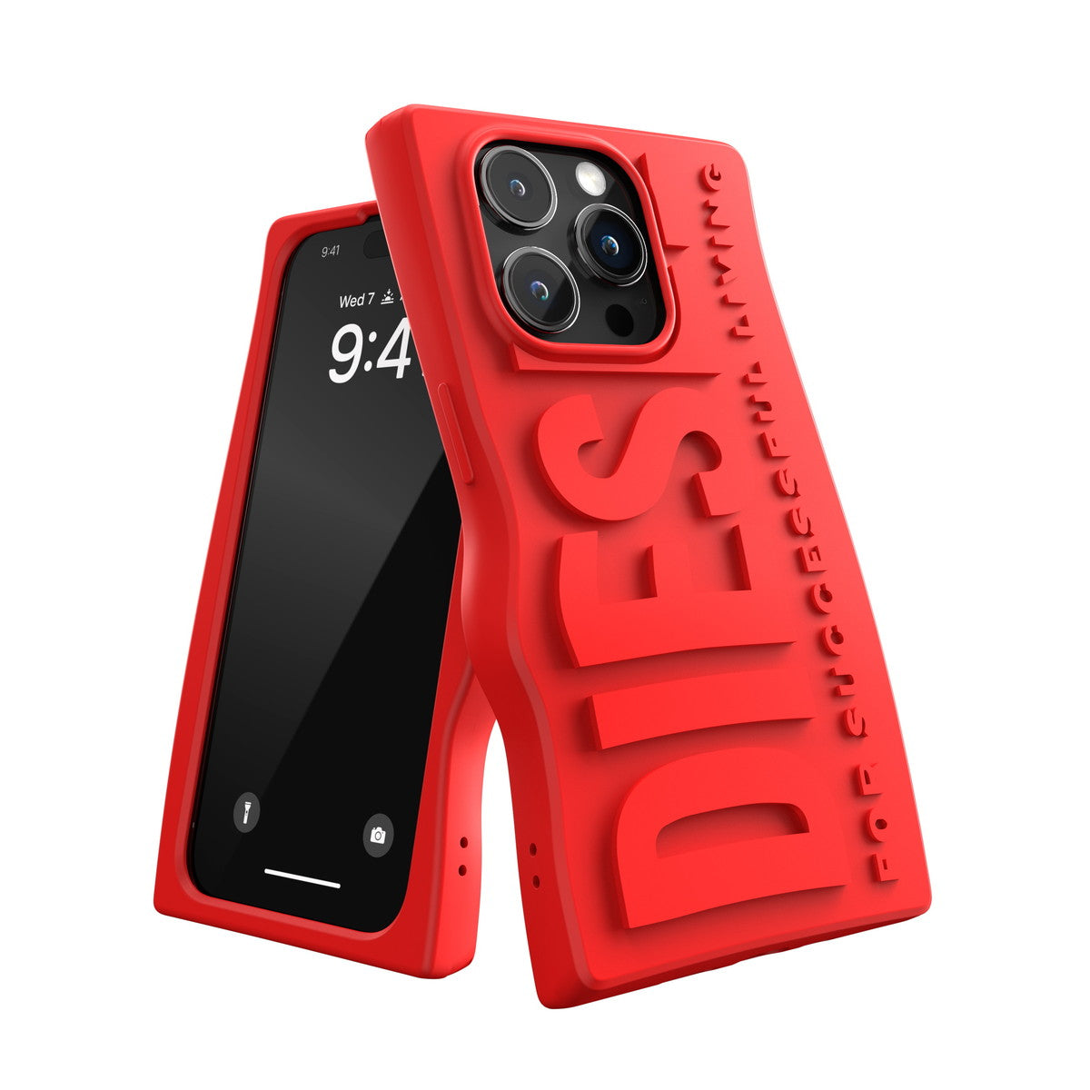 iPhone15Proケース D By Silicone レッド