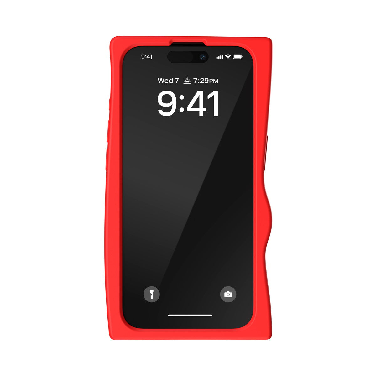 iPhone15Proケース D By Silicone レッド