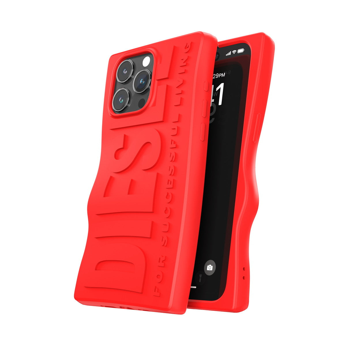 iPhone15ProMaxケース D By Silicone レッド