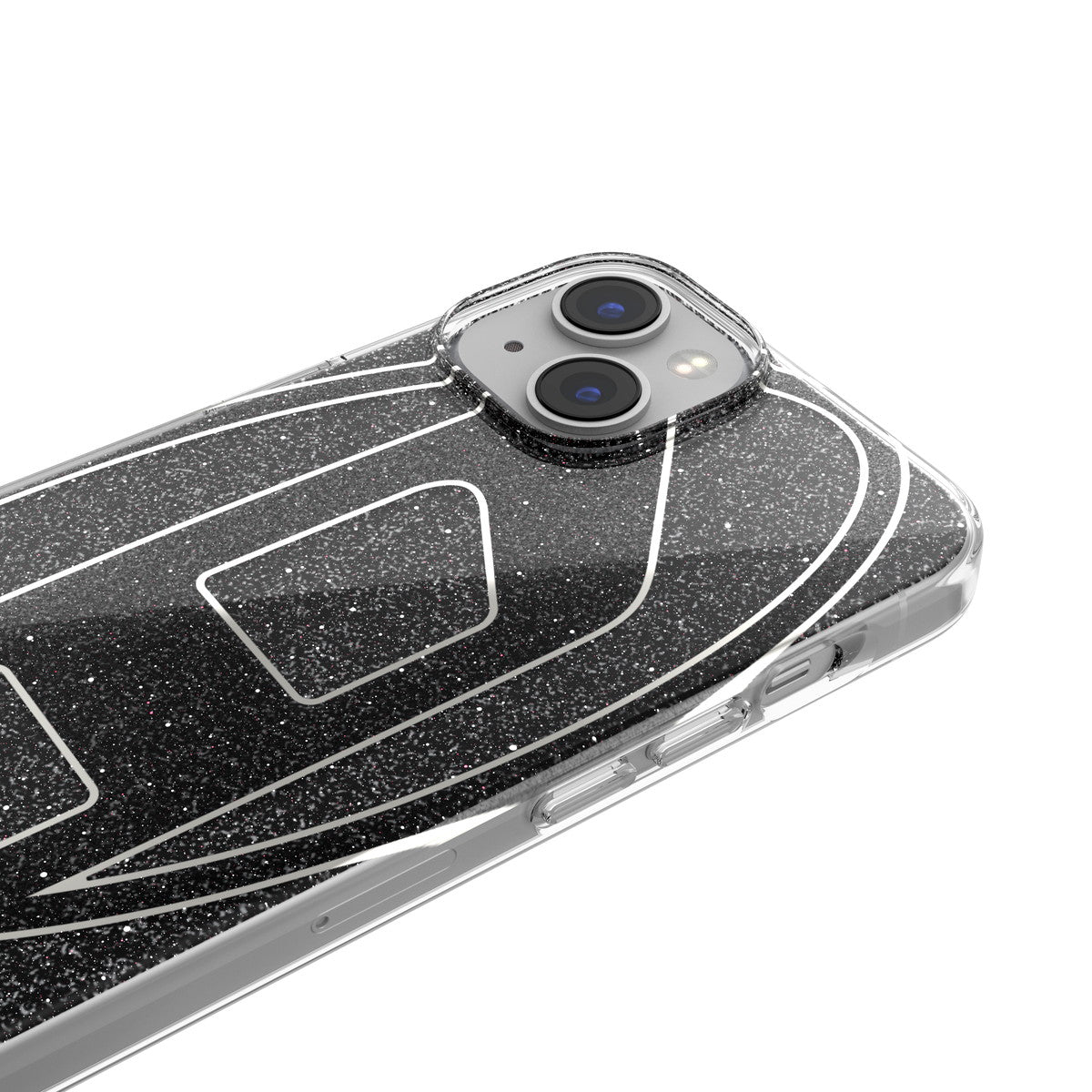 iPhone14/13ケース Oval D Glitter ブラック