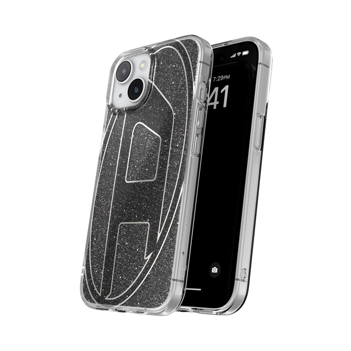 iPhone15ケース Oval D Glitter ブラック