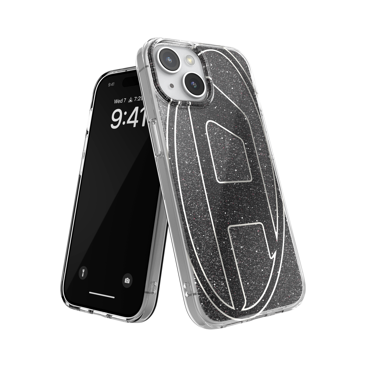 iPhone15ケース Oval D Glitter ブラック