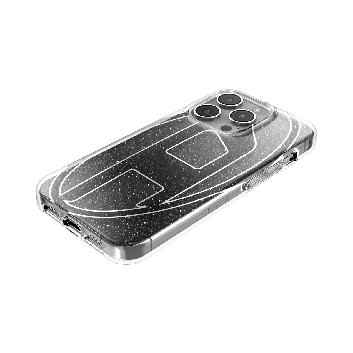 iPhone15Proケース Oval D Glitter ブラック