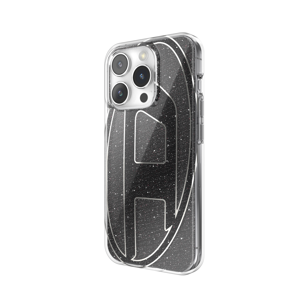 iPhone15Proケース Oval D Glitter ブラック