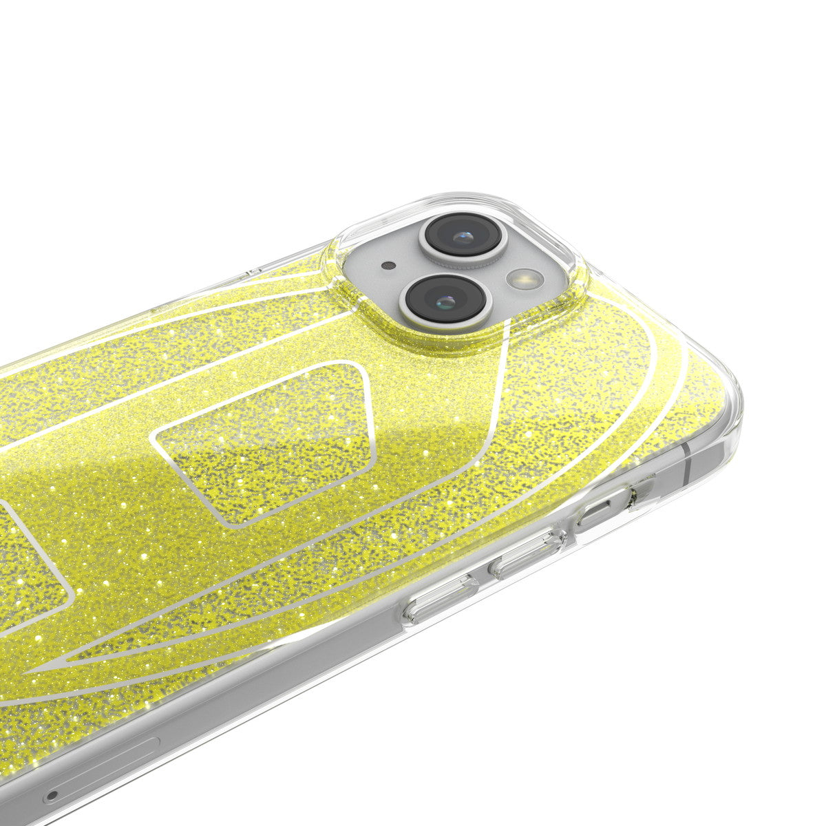 DIESEL iPhone15ケース Oval D Glitter ゴールド